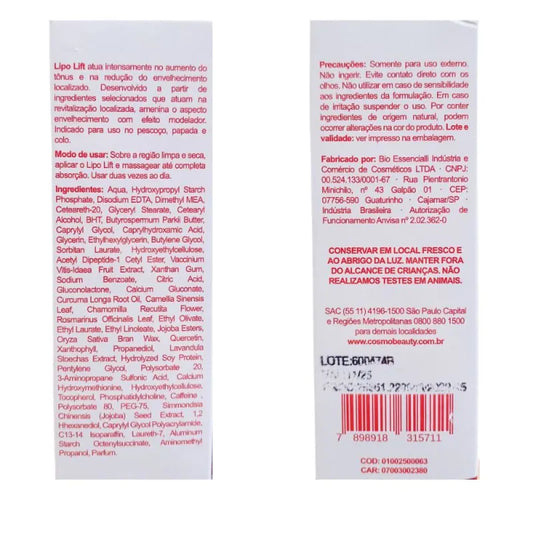 Cosmobeauty Booster Lipo Lift Redutor Firmador de Papada 50g