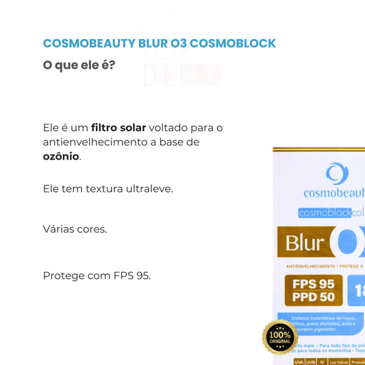 Cosmobeauty Blur O3 Cosmoblock 18h FPS 95 Efeito Mate - 50g