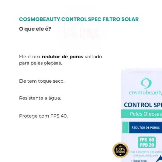 Control Spec Redutor de Poros Filtro Solar FPS 40 30g - Natural