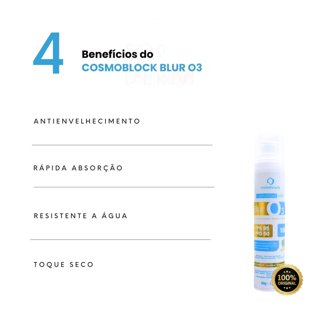 Cosmobeauty Blur O3 Cosmoblock 18h FPS 95 Efeito Mate - 50g