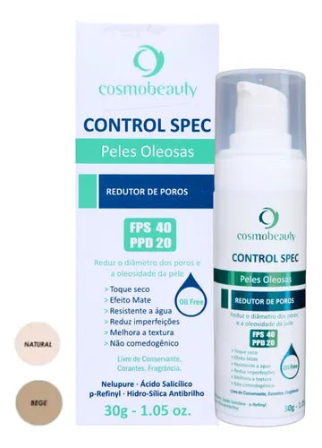Cosmobeauty Control Spec FPS 40 PPD20 Bege - Filtro Solar Redutor de Poros 30g