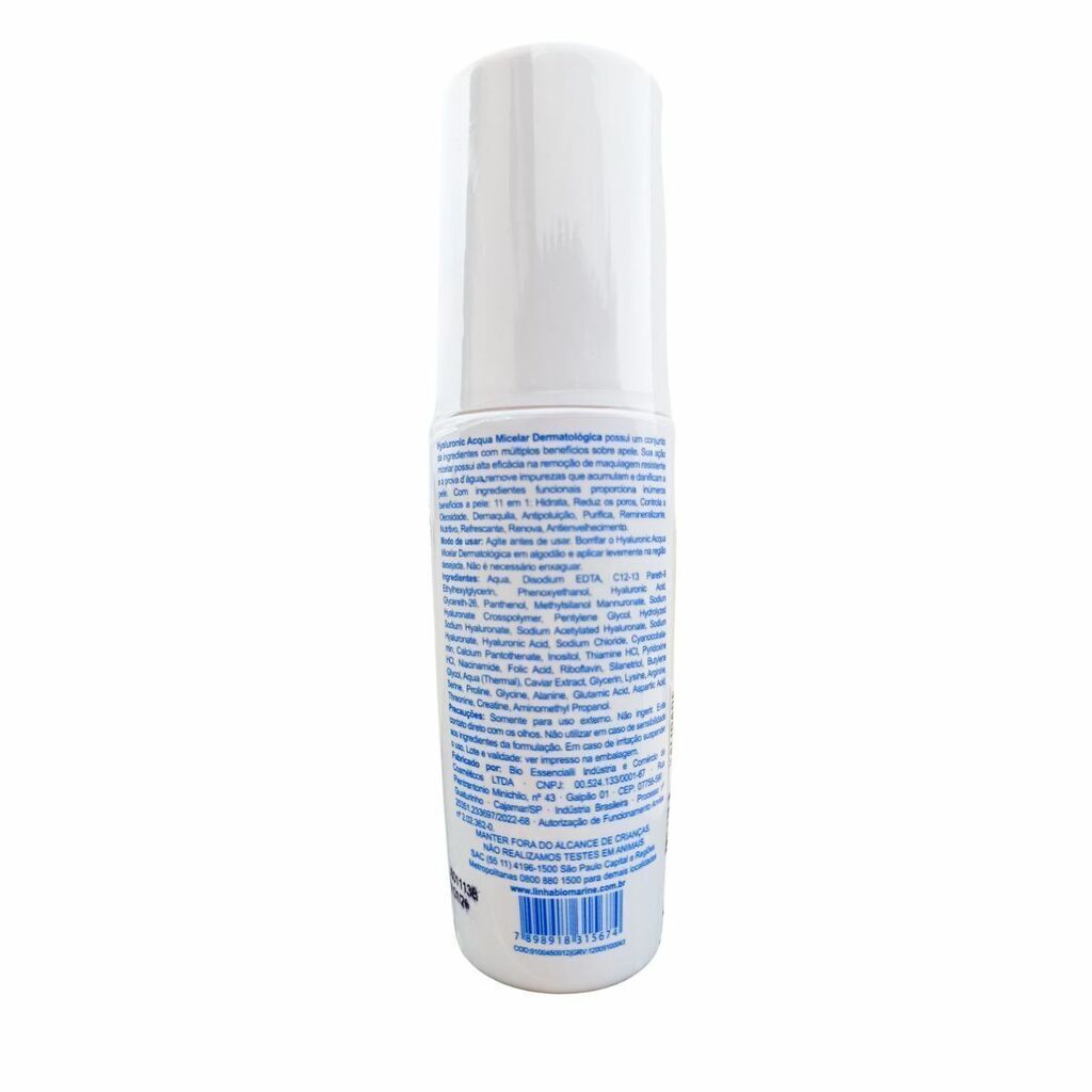 Biomarine Agua Micelar Hyaluronic Limpeza Facial 150ml