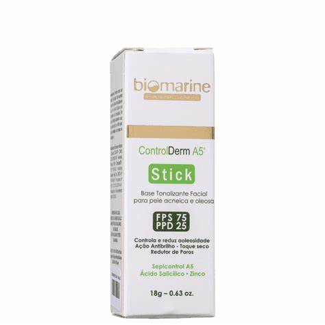 Biomarine Control Derm FPS 75 PPD 25 - Base em Bastão com cor 18g