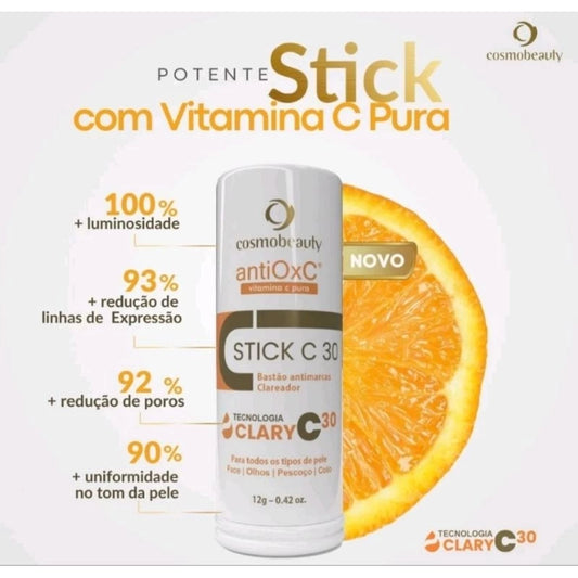Cosmobeauty Clareador Stick C-30 Vitamina C Bastão 12g