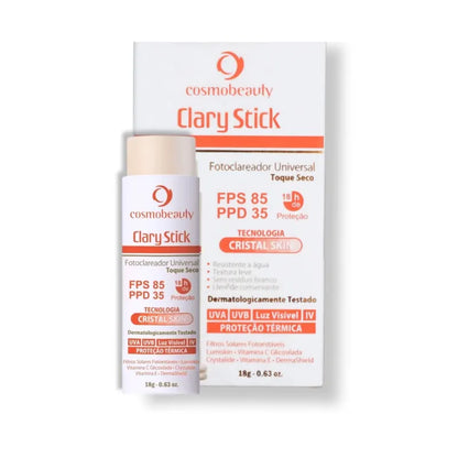 Cosmobeauty Clary Stick Toque Seco Clareador FPS 85 - Protetor Solar 18g