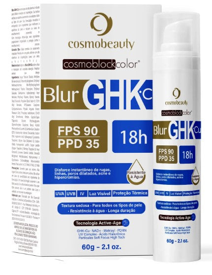 Cosmobeauty Blur GHK-Cu Protetor Solar Rejuvenescedor FPS 90 60g Cores