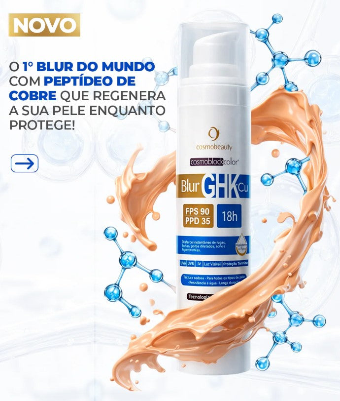 Cosmobeauty Blur GHK-Cu Protetor Solar Rejuvenescedor FPS 90 60g Cores