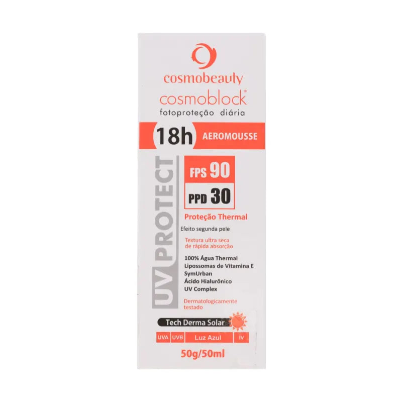 Cosmobeauty Cosmoblock FPS 90 PPD 30 - Aeromousse Protetor Solar Facial 50g